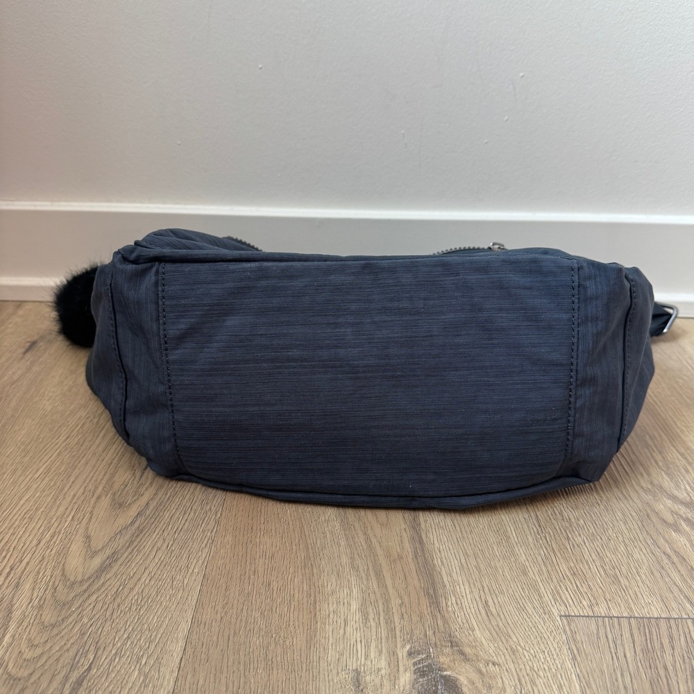 Kipling Gabbie Medium Crossbody Bag Navy Blue Heathered Nylon Multi-Pocket EUC - Picture 9 of 9